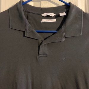 Calvin Klein Blue Polo Shirt Liquid Touch Men's S